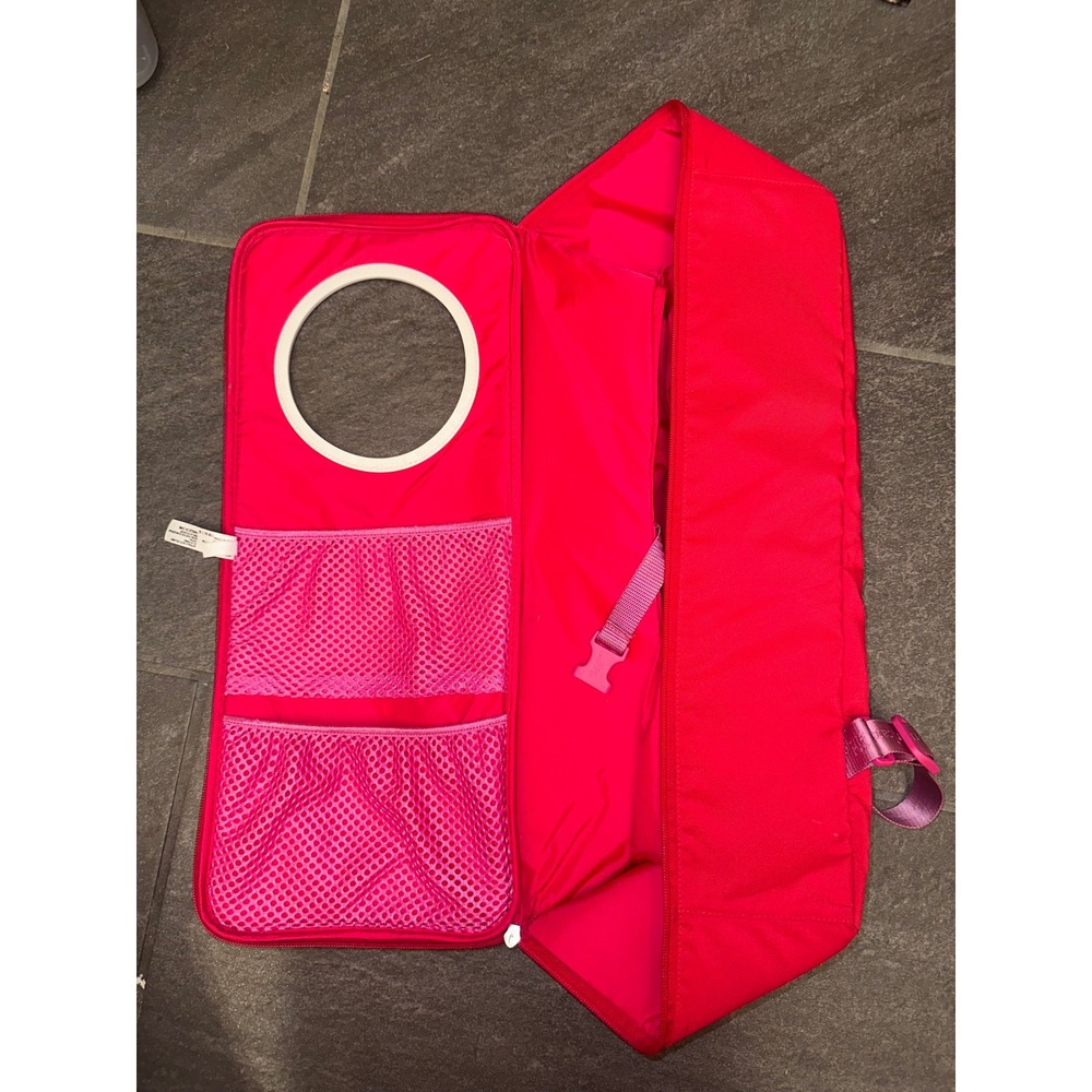 American Girl Doll Carrier Backpack Red Pink Travel Bag with Porthole Window - Picture 3 of 5